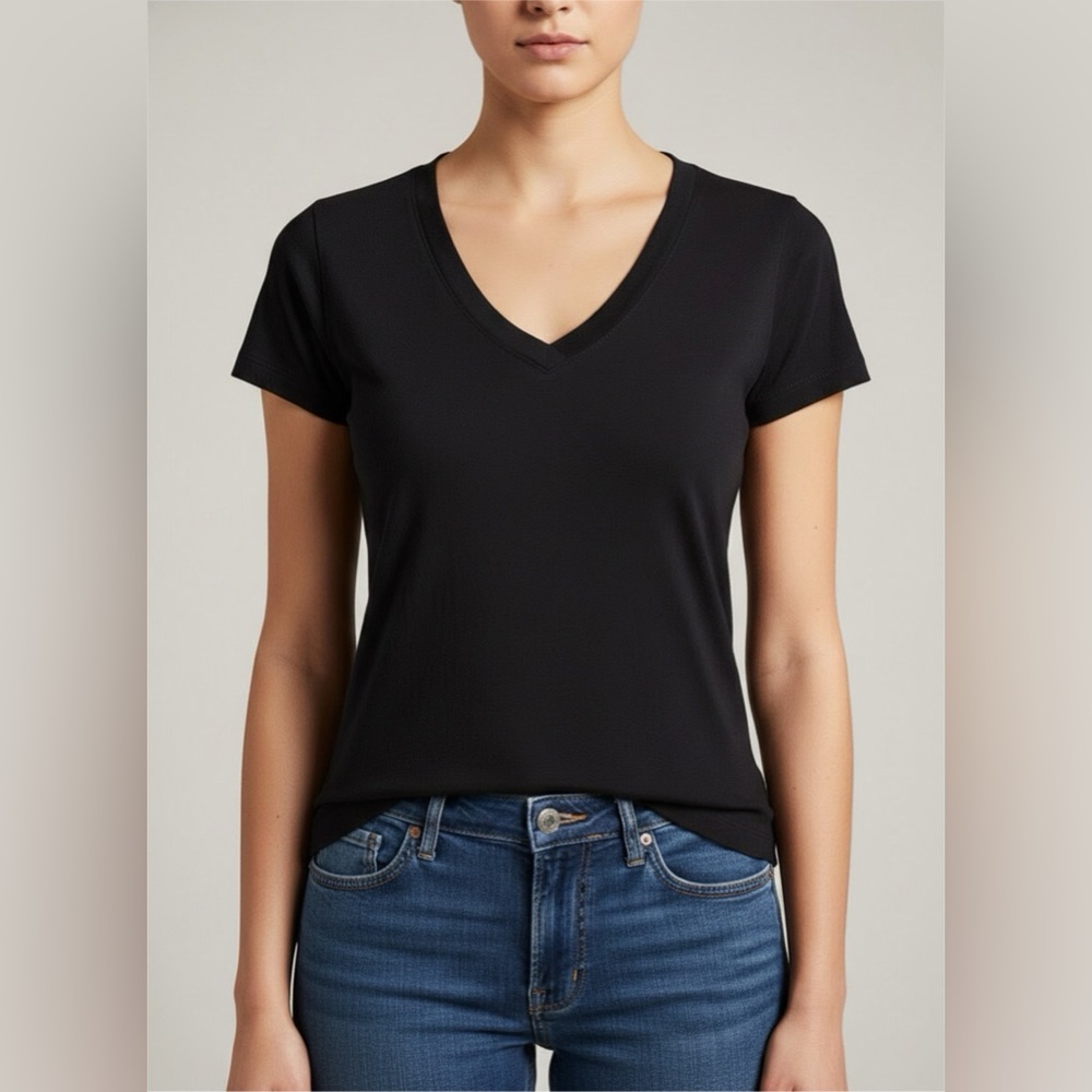 Black Fitted Short Sleeve Tee